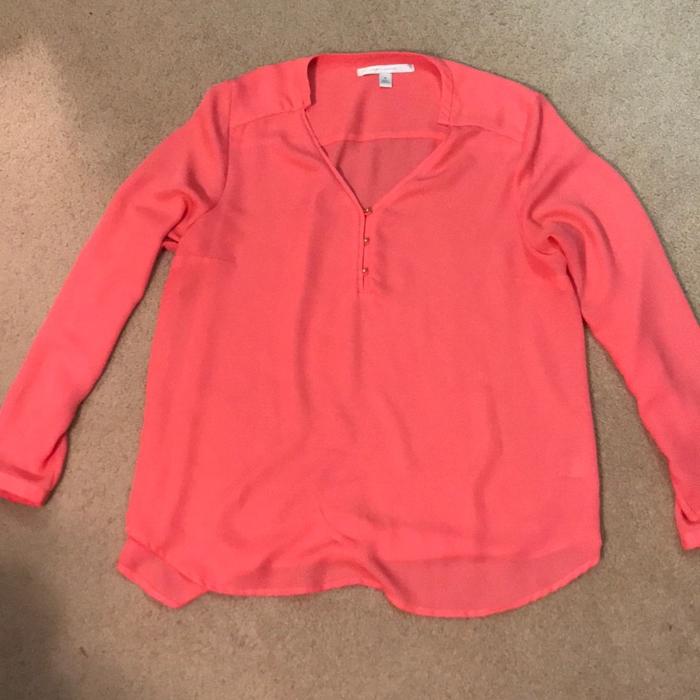Lauren Conrad salmon  colored top